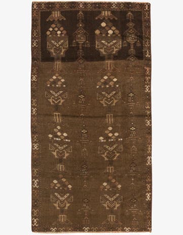 3' 9 x 7' 4 Hand Knotted Balouch Persian Wool Runner Rug