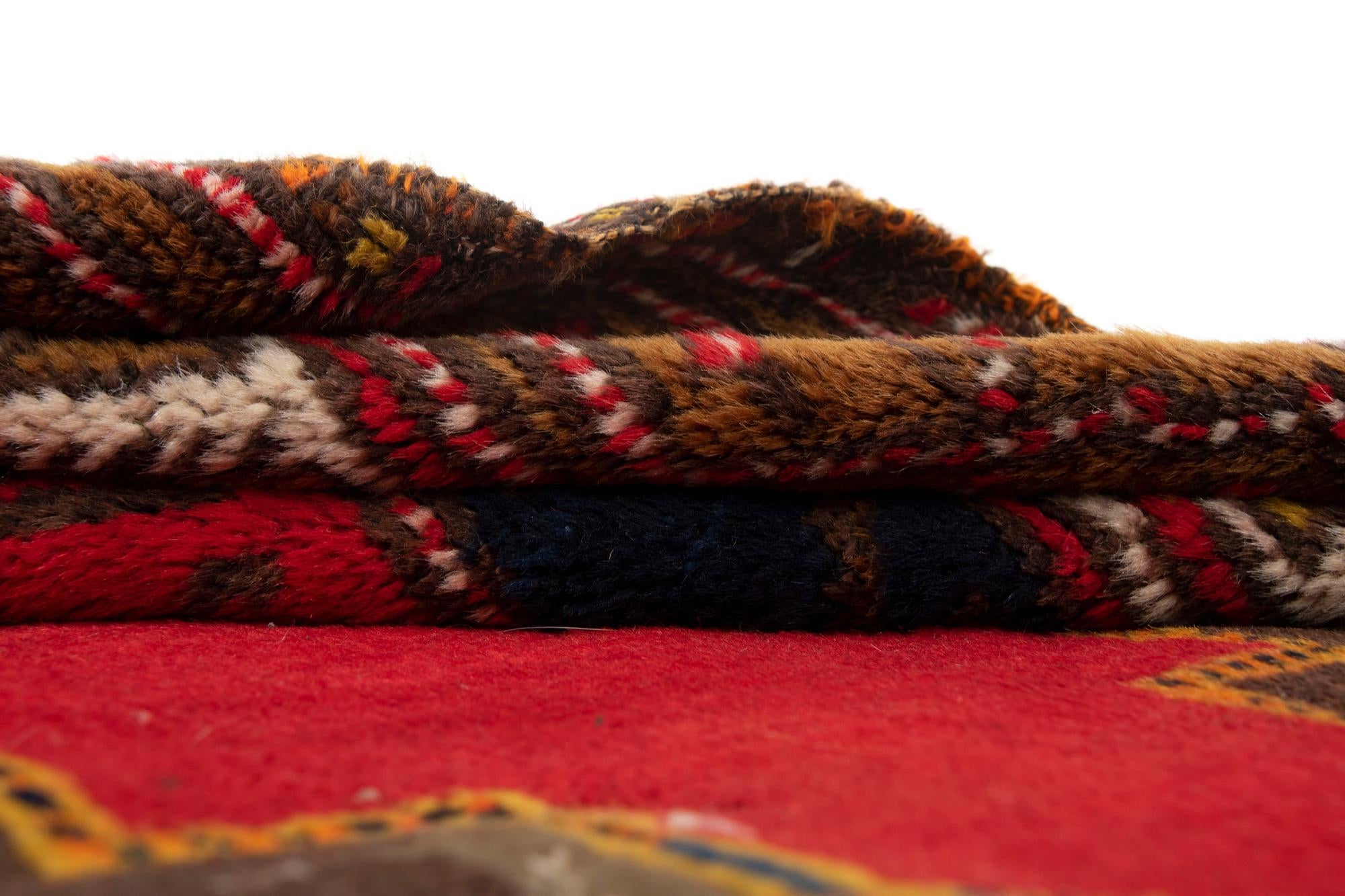 3' 3 x 14' 10 Hand Knotted Bergama Wool Runner Rug