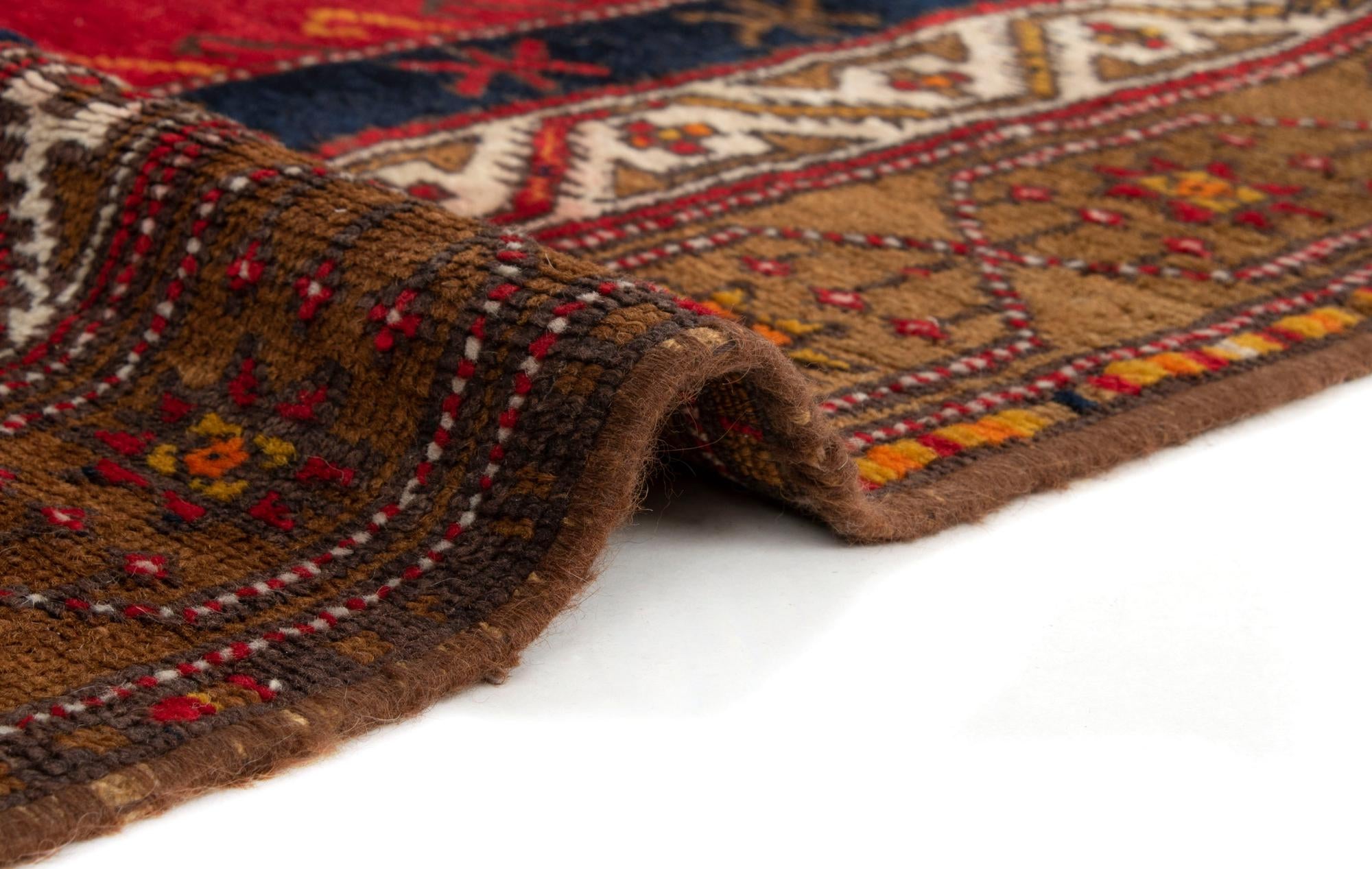 3' 3 x 14' 10 Hand Knotted Bergama Wool Runner Rug