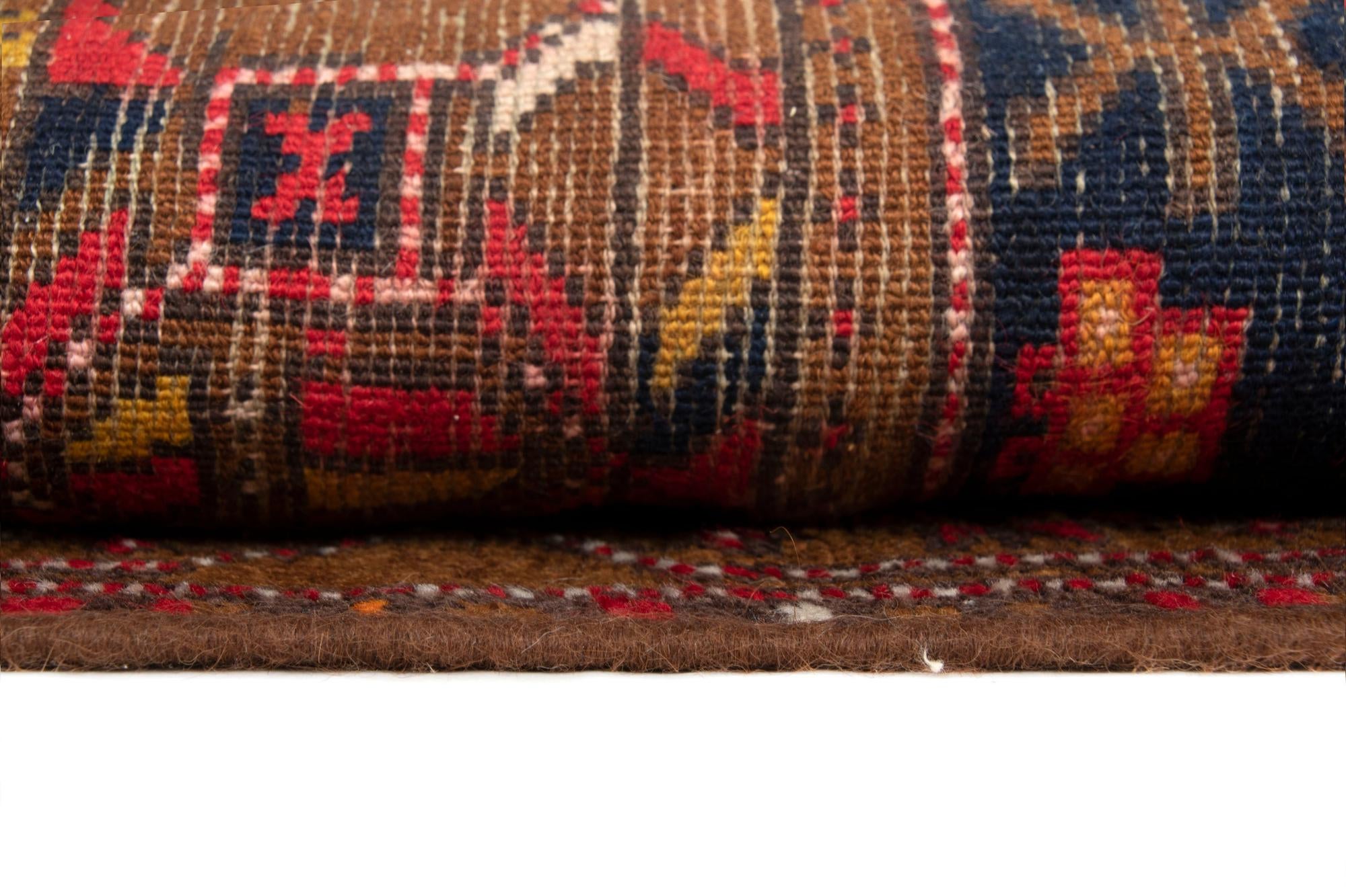 3' 3 x 14' 10 Hand Knotted Bergama Wool Runner Rug