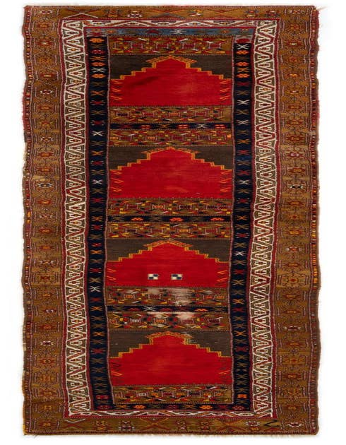 Detail image of 3' 3 x 14' 10 Hand Knotted Bergama Wool Runner Rug