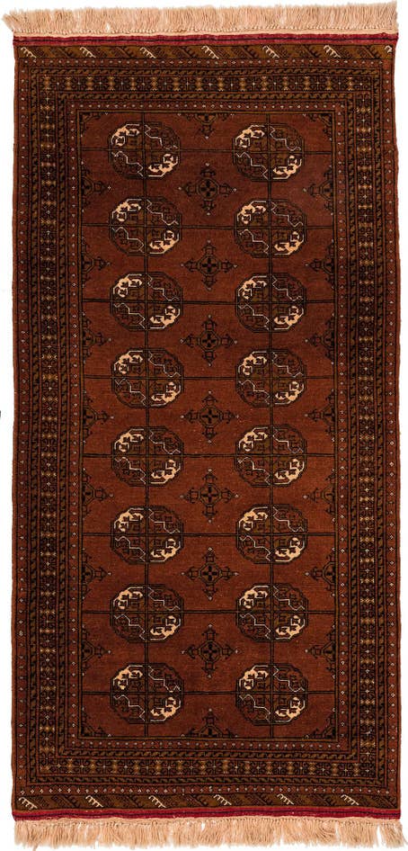 Detail image of 3' 4 x 6' 8 Hand Knotted Bokhara Wool Runner Rug