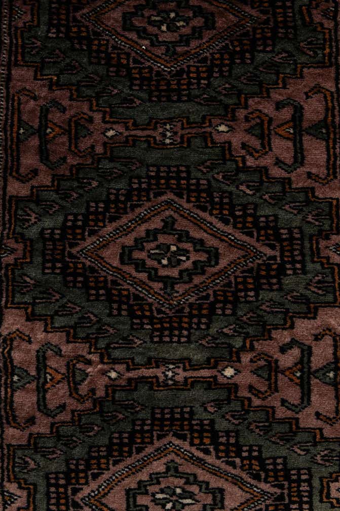 2' 7 x 11' 9 Hand Knotted Bokhara Oriental Wool Runner Rug