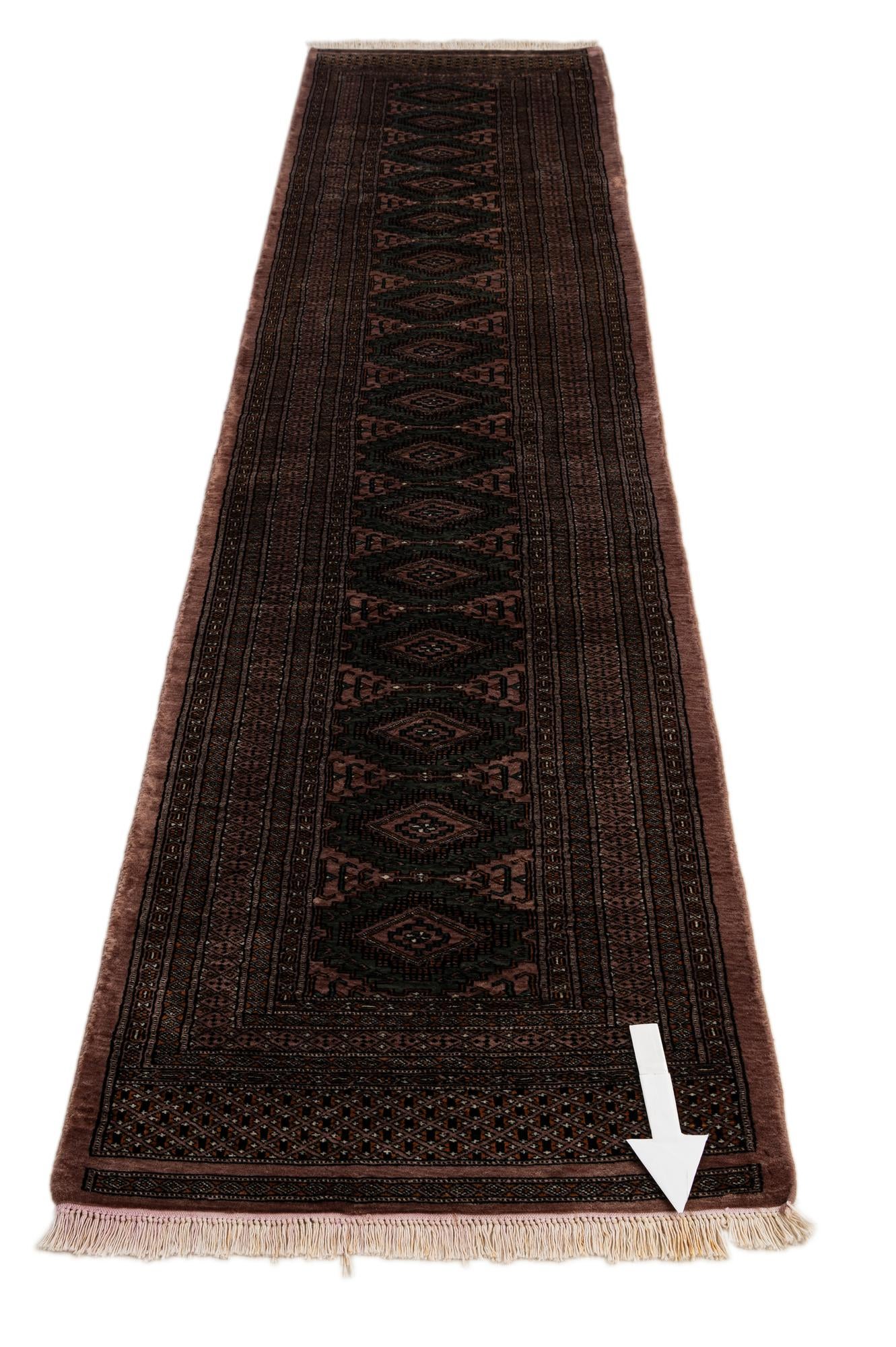80cm x 360cm Hand Knotted Bokhara Oriental Wool Runner Rug
