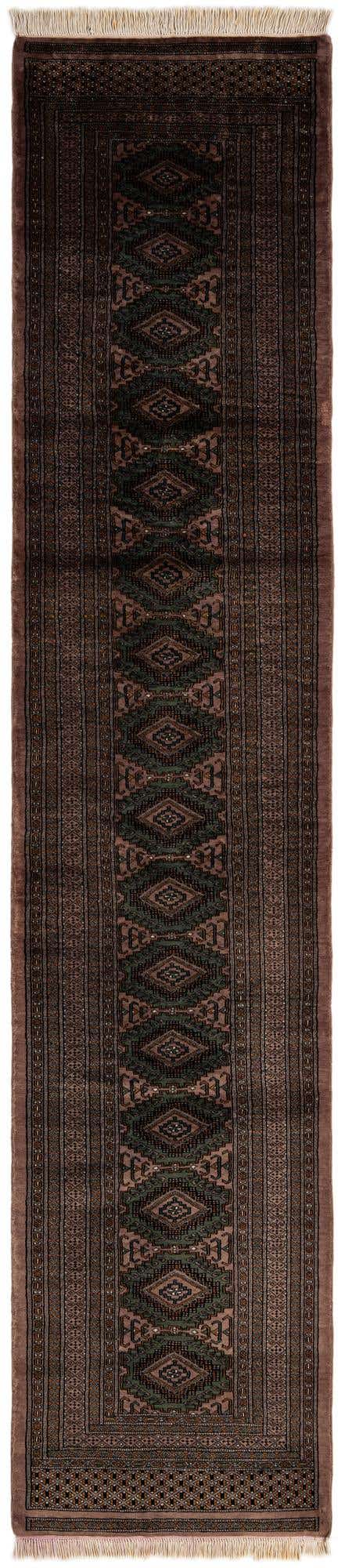 2' 7 x 11' 9 Hand Knotted Bokhara Oriental Wool Runner Rug