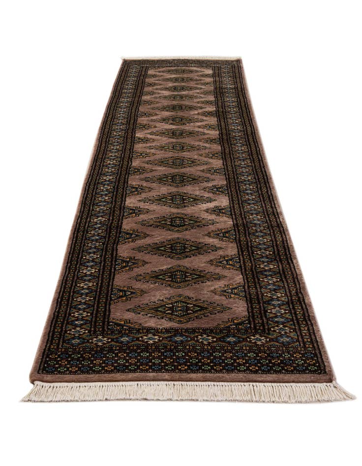 Detail image of 2' 6 x 11' 10 Hand Knotted Bokhara Wool Runner Rug
