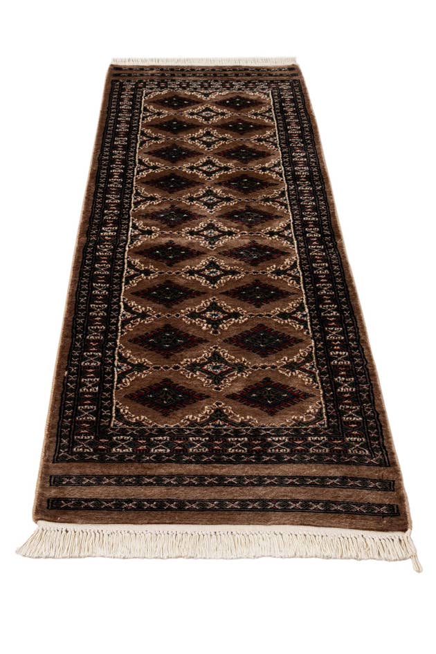 Detail image of 2' x 6' 1 Hand Knotted Bokhara Oriental Runner Rug