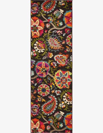 Brown Washable Casablanca Runner Rug