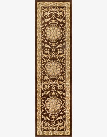 Brown Classic Aubusson Runner Rug