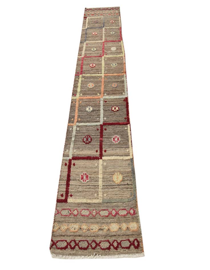 Detail image of 2' 4 x 10'  Hand Knotted Darya Wool Runner Rug