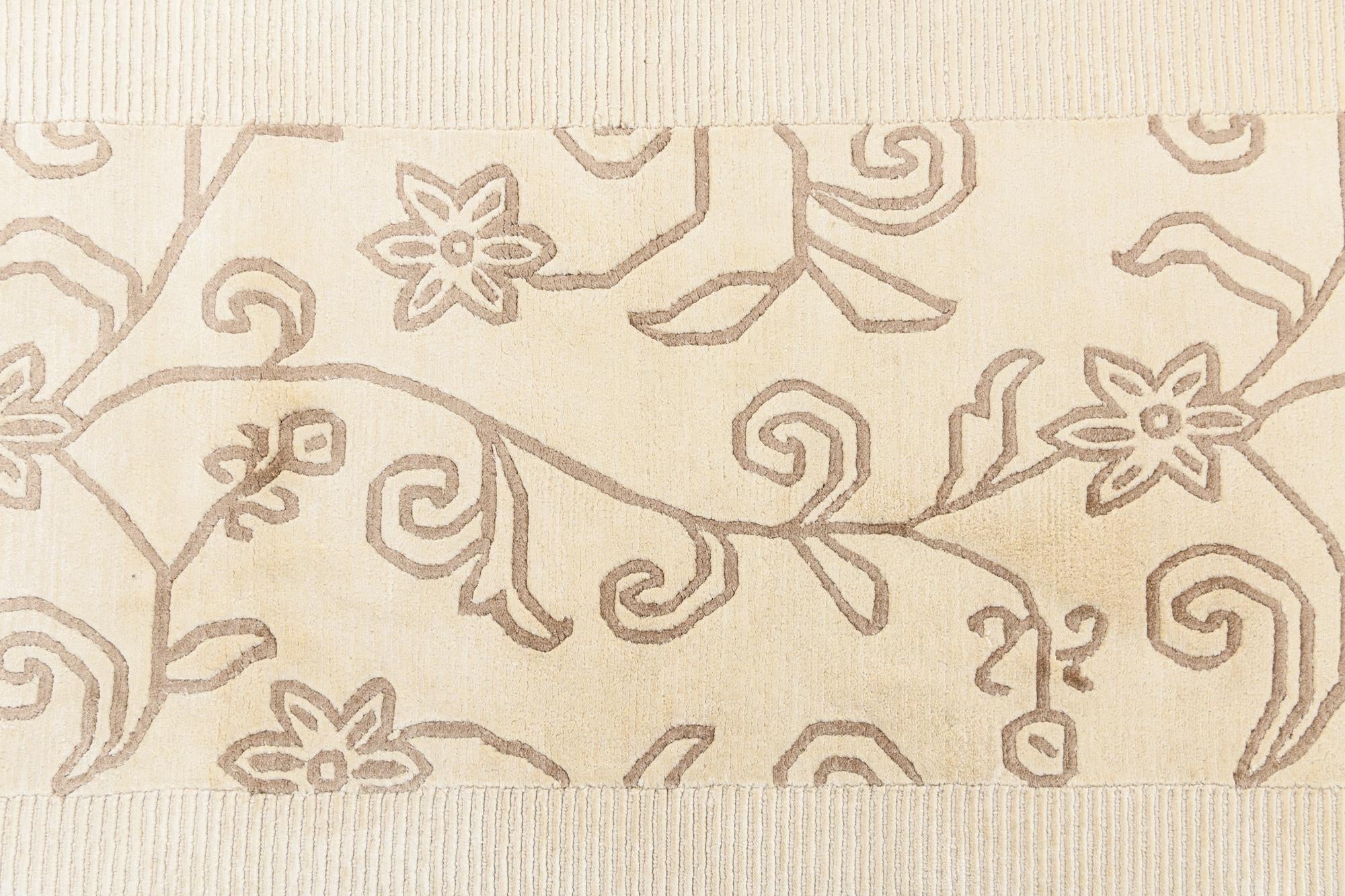 2' 8 x 9' 9 Hand Knotted Darya Wool Runner Rug