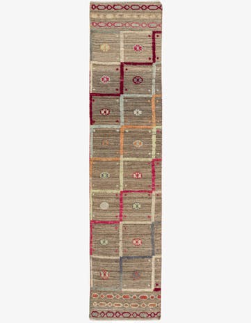 2' 4 x 10' Hand Knotted Darya Wool Runner Rug