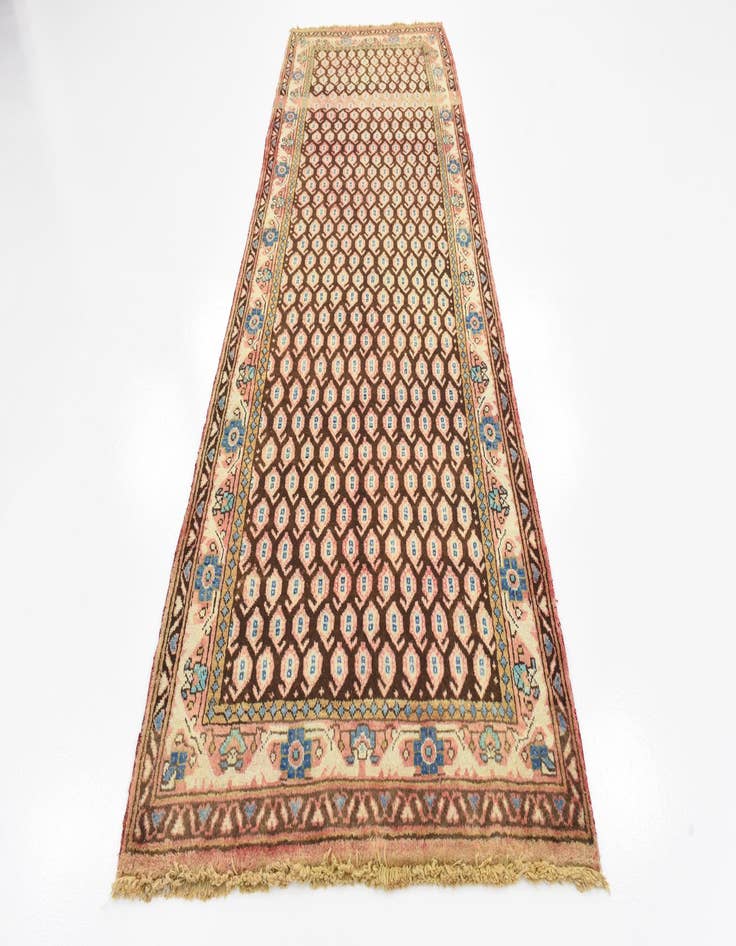 Detail image of 3' 7 x 10' 3  Hand Knotted Farahan Persian Wool Runner Rug