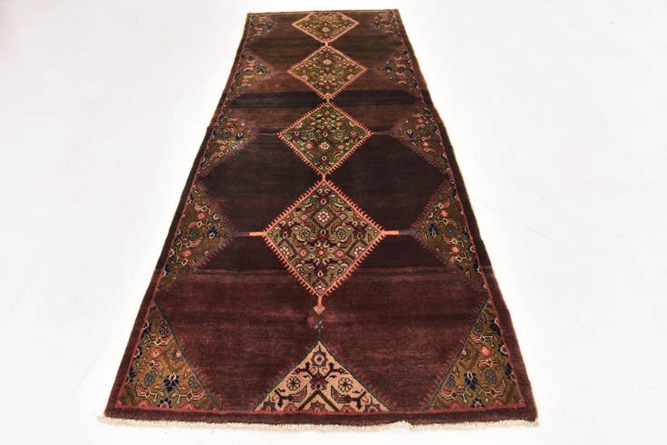 Detail image of 3' 10 x 9' 10 Hand Knotted Farahan Persian Wool Runner Rug