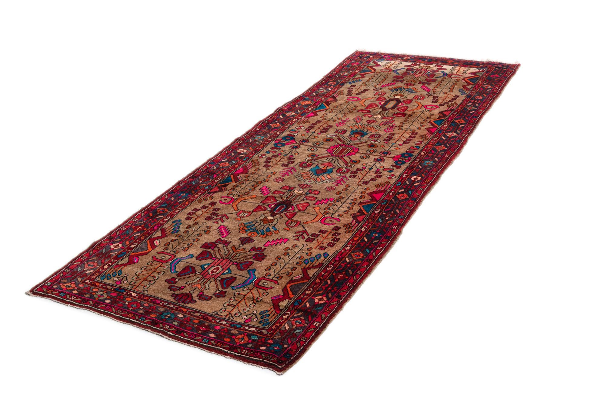 120cm x 335cm Hamedan Alfombra Lana Pasillera