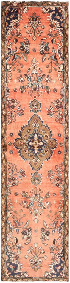 Detailfoto van 70cm x 290cm Hamedan Loper Vloerkleed
