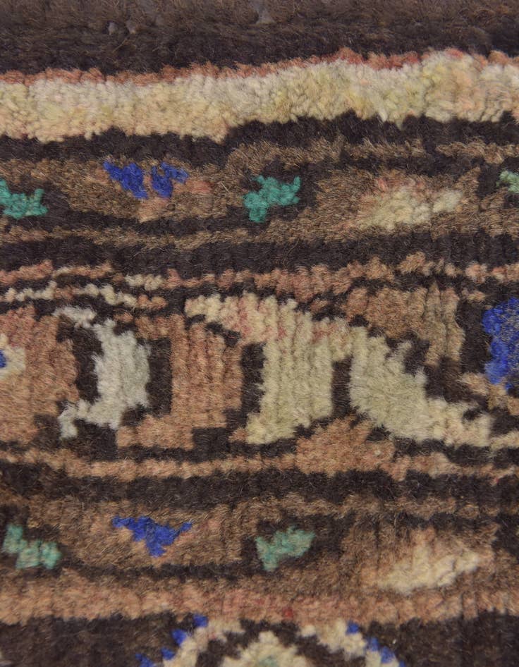 Detail image of 3' 6 x 13' Hand Knotted Hamedan Persian Wool Runner Rug