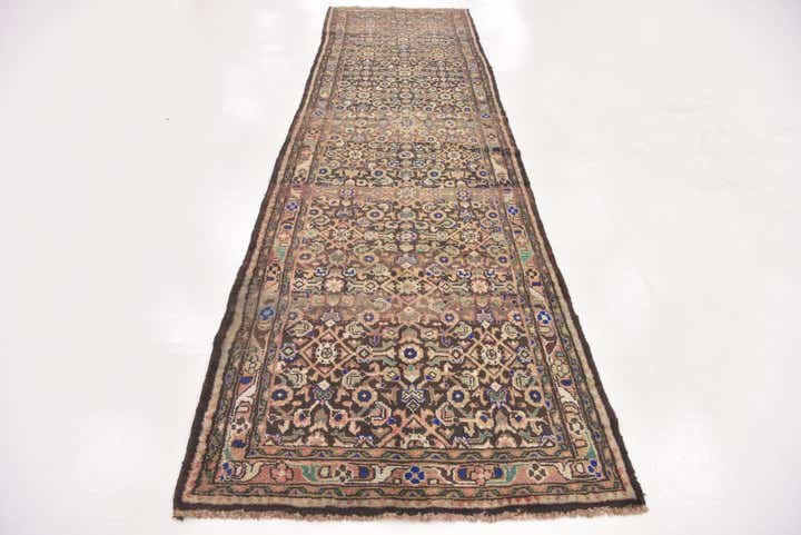 3' 6 x 13' Hand Knotted Hamedan Persian Wool Runner Rug