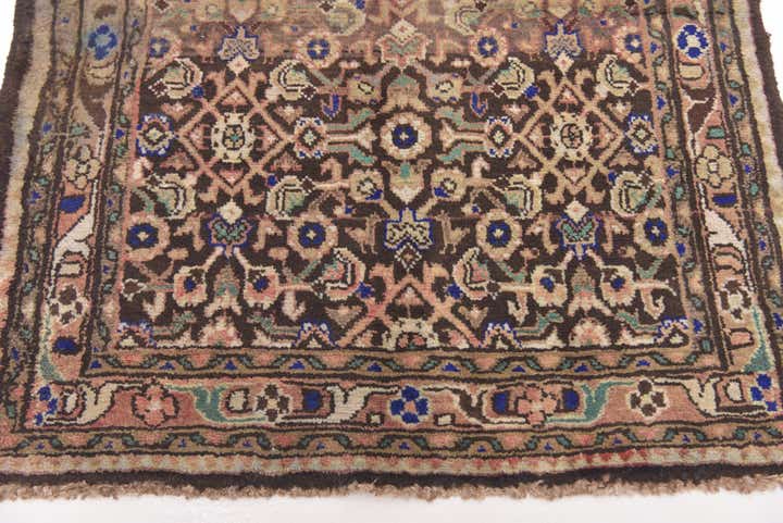 3' 6 x 13' Hand Knotted Hamedan Persian Wool Runner Rug