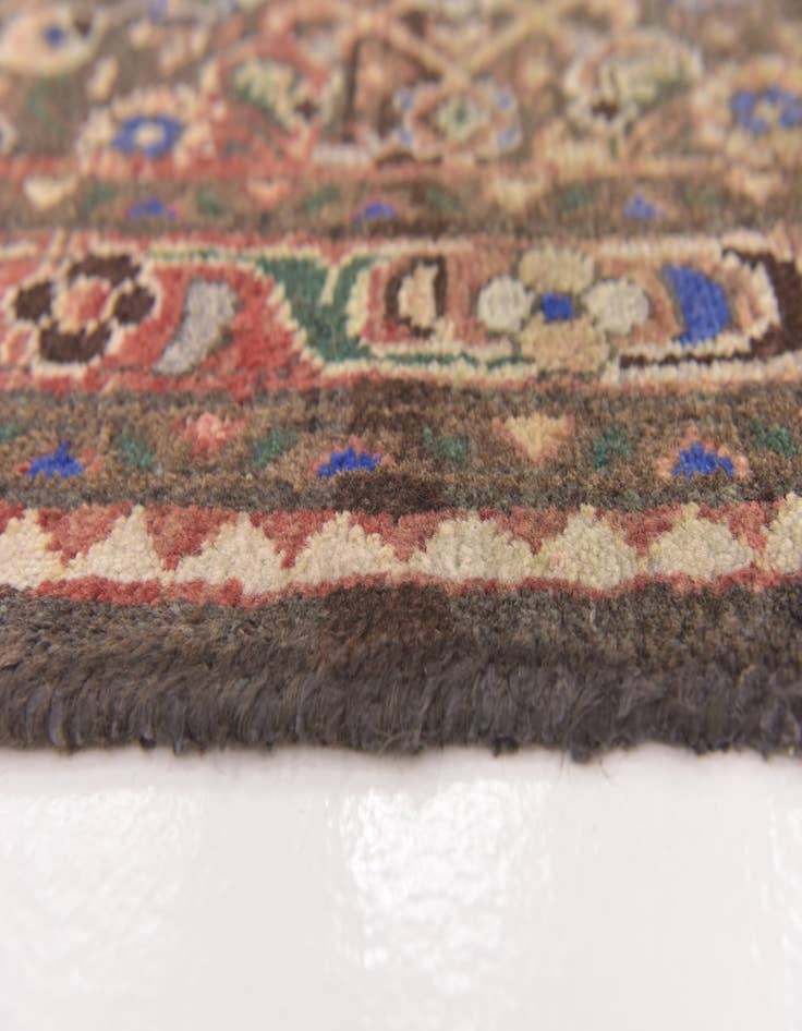 Detail image of 3' 6 x 13' Hand Knotted Hamedan Persian Wool Runner Rug