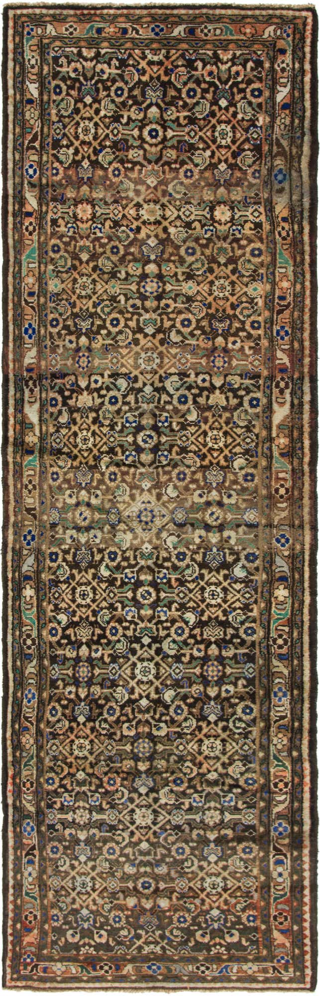 3' 6 x 13' Hand Knotted Hamedan Persian Wool Runner Rug