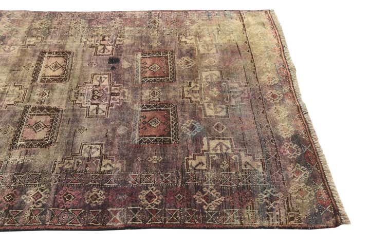 3' 9 x 7' 5 Hand Knotted Hamedan Persian Wool Runner Rug