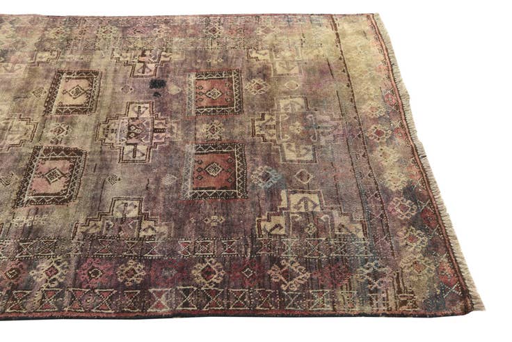 Detail image of 3' 9 x 7' 5 Hand Knotted Hamedan Persian Wool Runner Rug