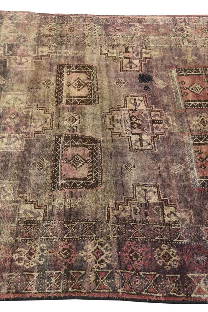 3' 9 x 7' 5 Hand Knotted Hamedan Persian Wool Runner Rug