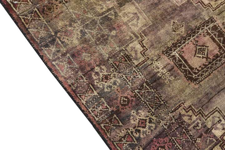 3' 9 x 7' 5 Hand Knotted Hamedan Persian Wool Runner Rug