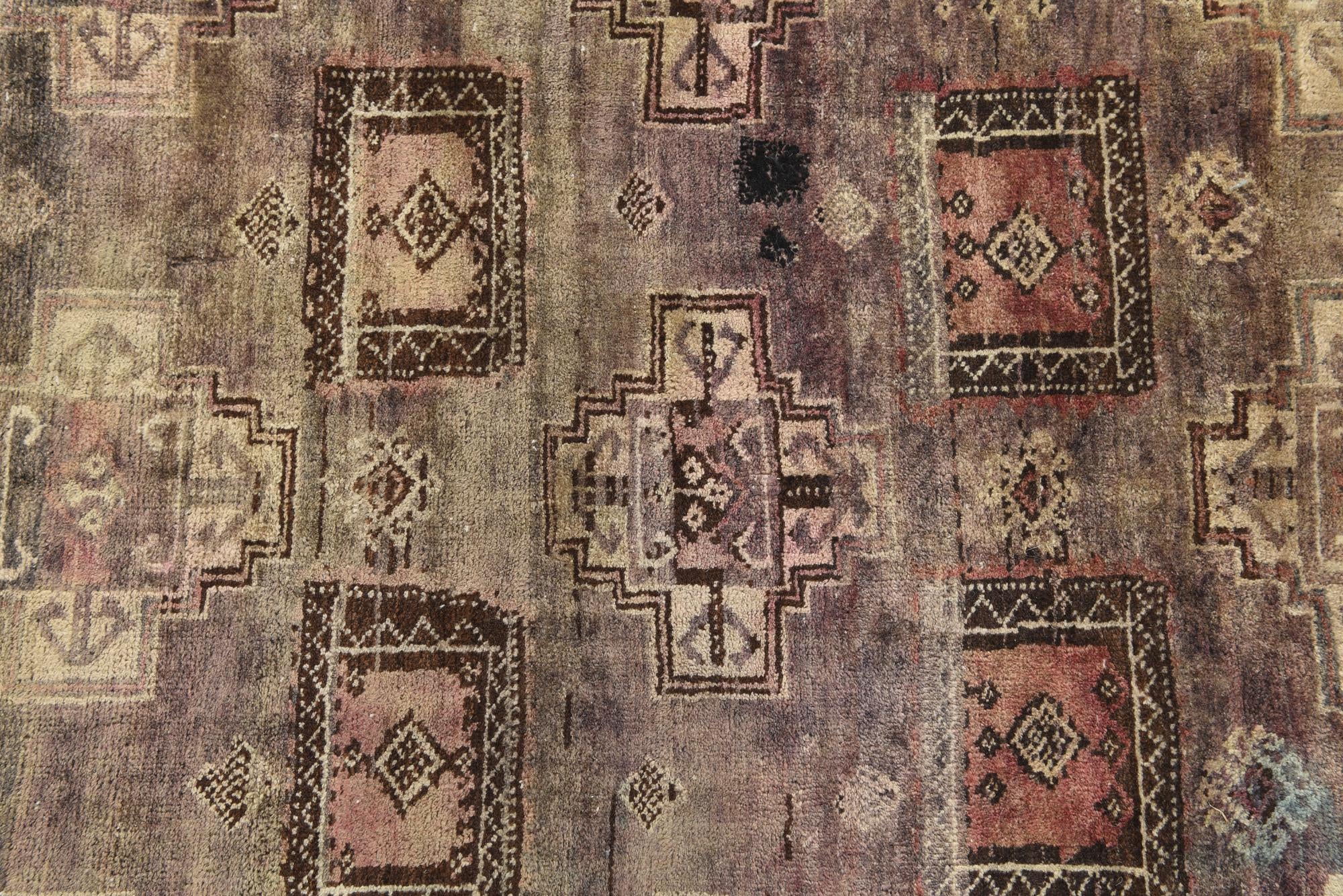3' 9 x 7' 5 Hand Knotted Hamedan Persian Wool Runner Rug