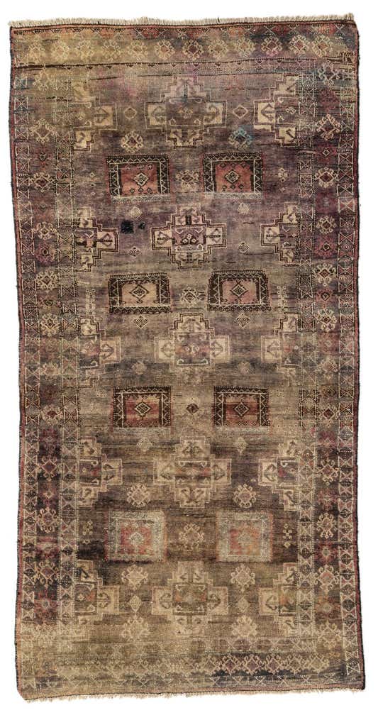 3' 9 x 7' 5 Hand Knotted Hamedan Persian Wool Runner Rug