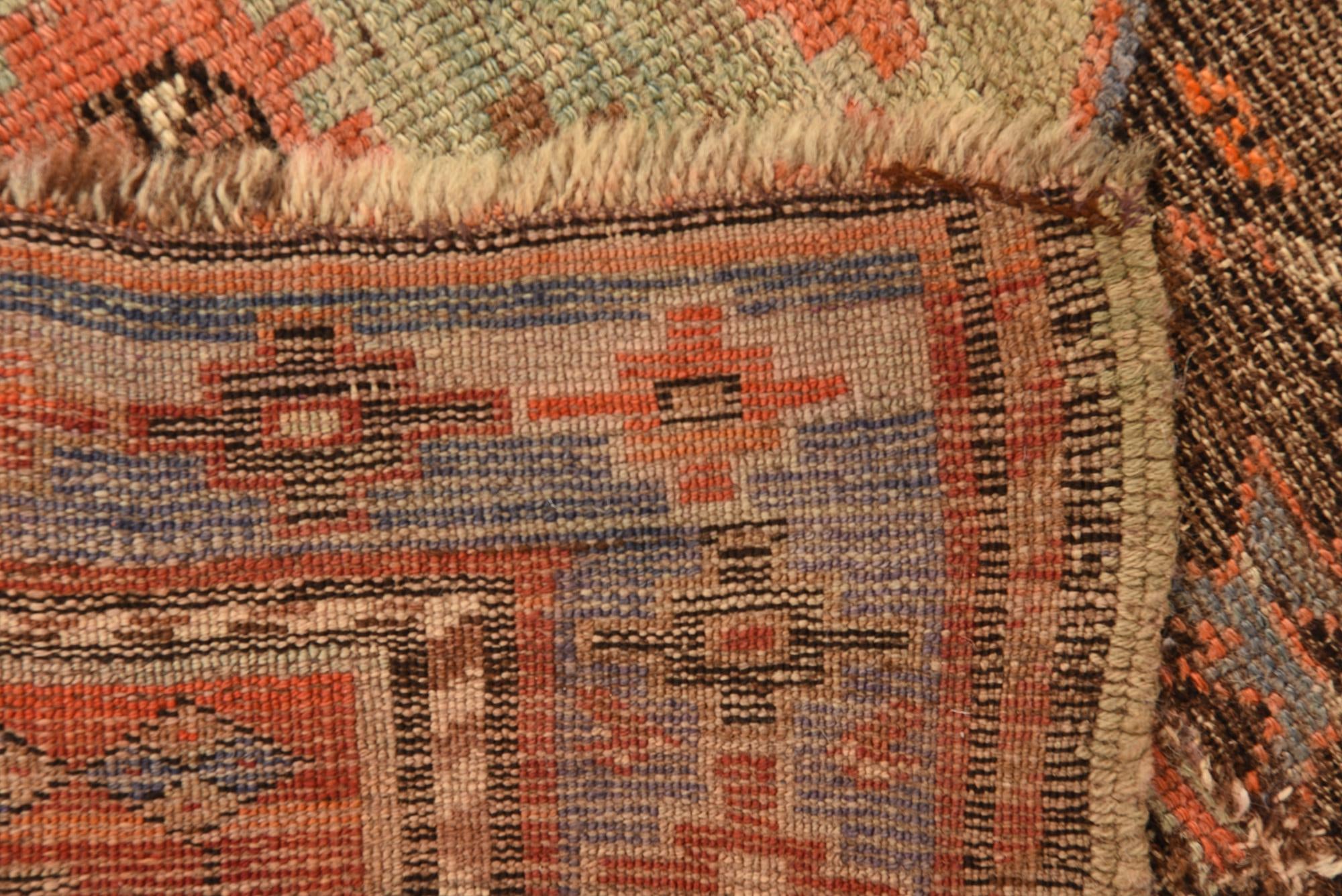 3' 8 x 7' 7 Hand Knotted Hamedan Persian Wool Runner Rug