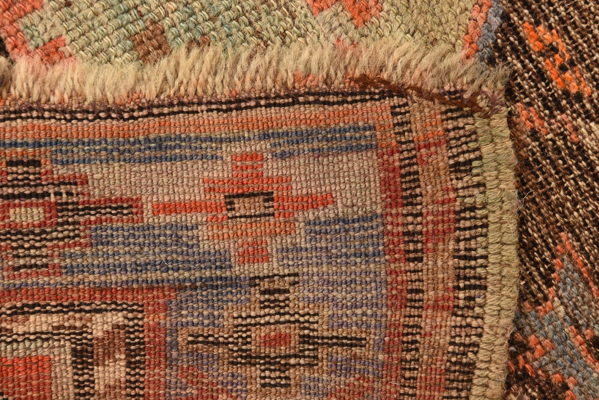 3' 8 x 7' 7 Hand Knotted Hamedan Persian Wool Runner Rug