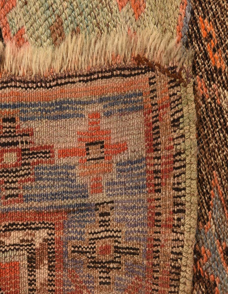 Detail image of 3' 8 x 7' 7  Hand Knotted Hamedan Persian Wool Runner Rug
