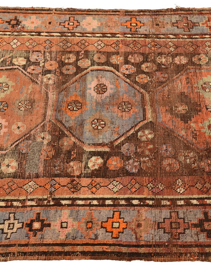 Detail image of 3' 8 x 7' 7 Hand Knotted Hamedan Persian Wool Runner Rug