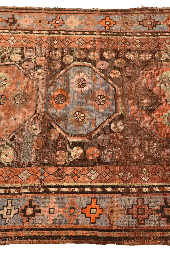 3' 8 x 7' 7 Hand Knotted Hamedan Persian Wool Runner Rug