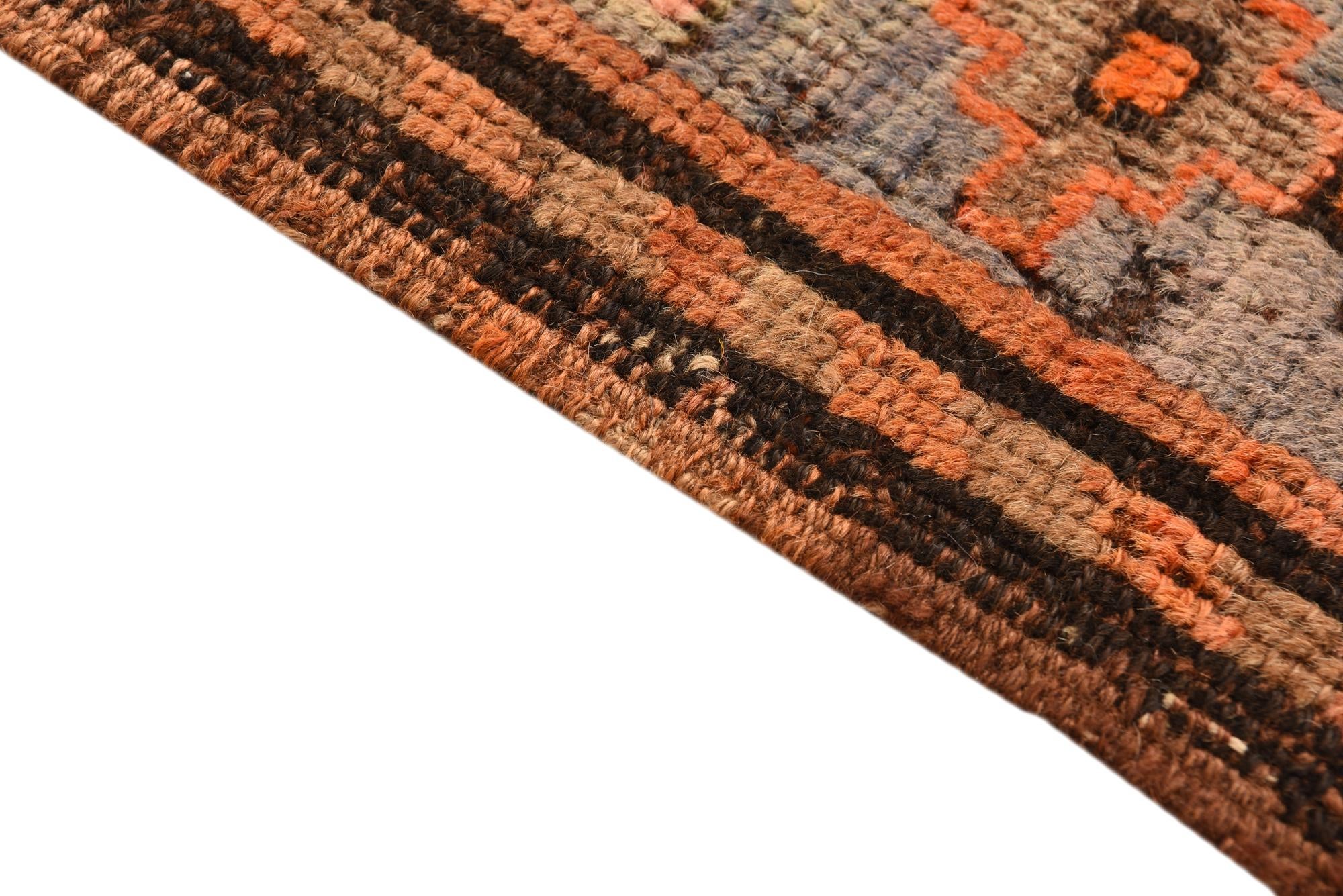 3' 8 x 7' 7 Hand Knotted Hamedan Persian Wool Runner Rug