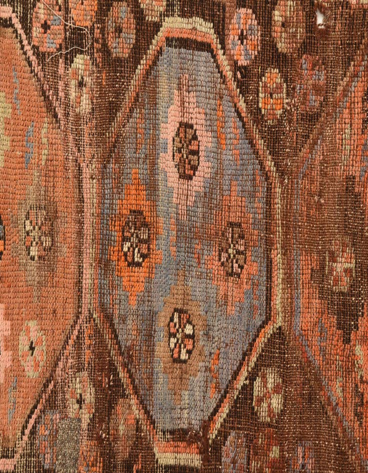 Detail image of 3' 8 x 7' 7  Hand Knotted Hamedan Persian Wool Runner Rug