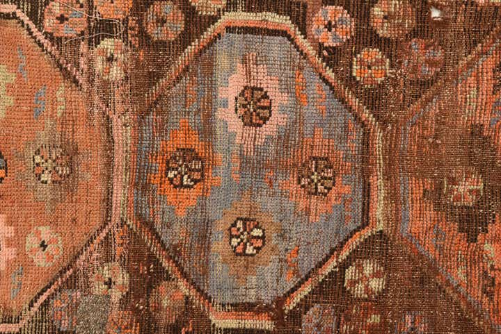 3' 8 x 7' 7 Hand Knotted Hamedan Persian Wool Runner Rug