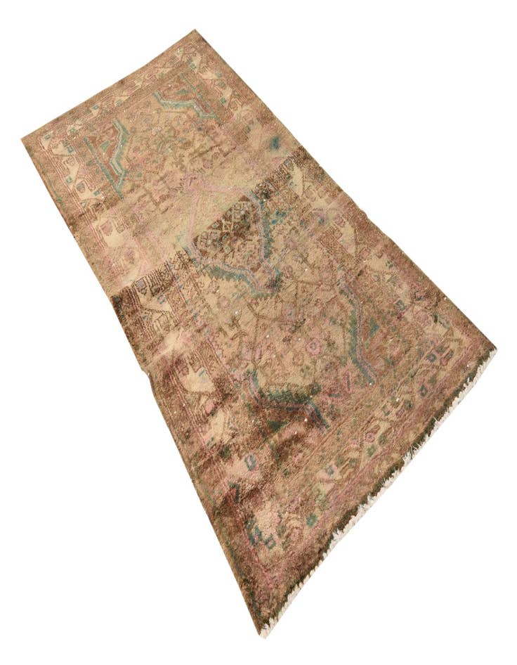 Detail image of 3' 2 x 6' 4  Hand Knotted Hamedan Persian Wool Runner Rug