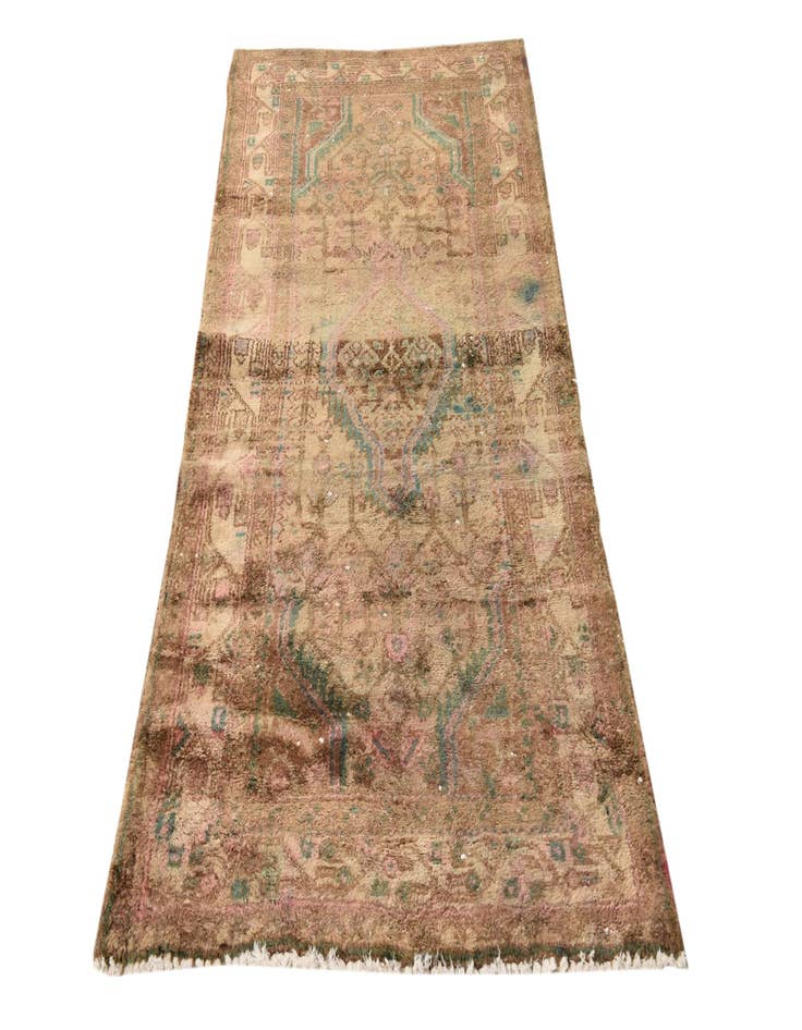 Detail image of 3' 2 x 6' 4  Hand Knotted Hamedan Persian Wool Runner Rug