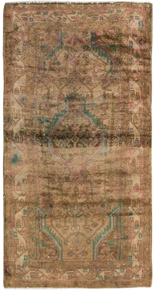 3' 2 x 6' 4 Hand Knotted Hamedan Persian Wool Runner Rug