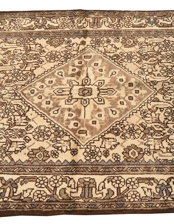 Detail image of 3' 5 x 10' Hand Knotted Hamedan Persian Wool Runner Rug