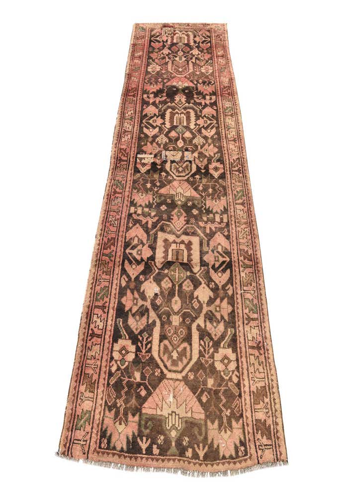 3' 7 x 9' Hand Knotted Hamedan Persian Wool Runner Rug