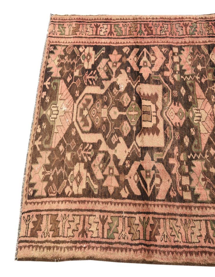 Detail image of 3' 7 x 9' Hand Knotted Hamedan Persian Wool Runner Rug