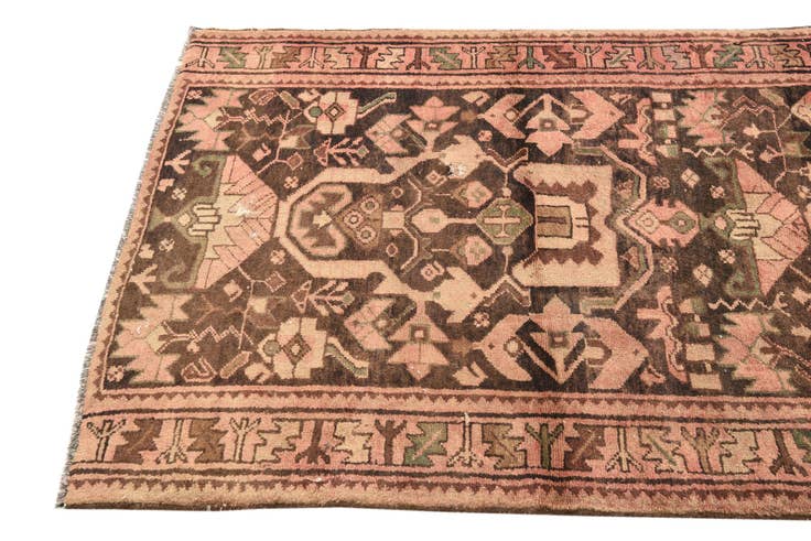Detail image of 3' 7 x 9' Hand Knotted Hamedan Persian Wool Runner Rug