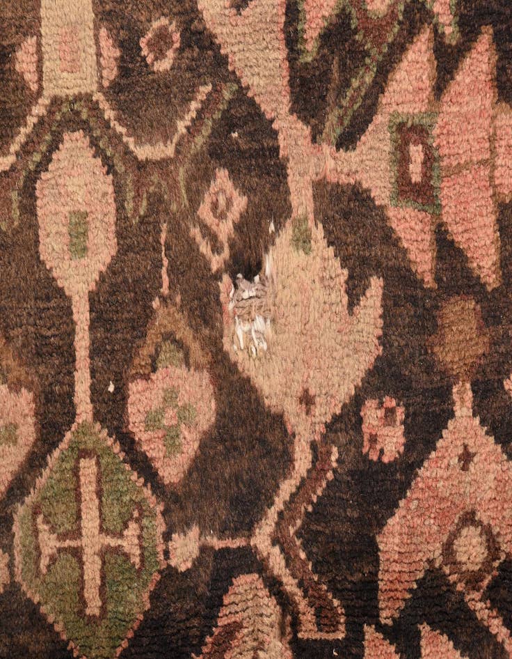 Detail image of 3' 7 x 9'  Hand Knotted Hamedan Persian Wool Runner Rug