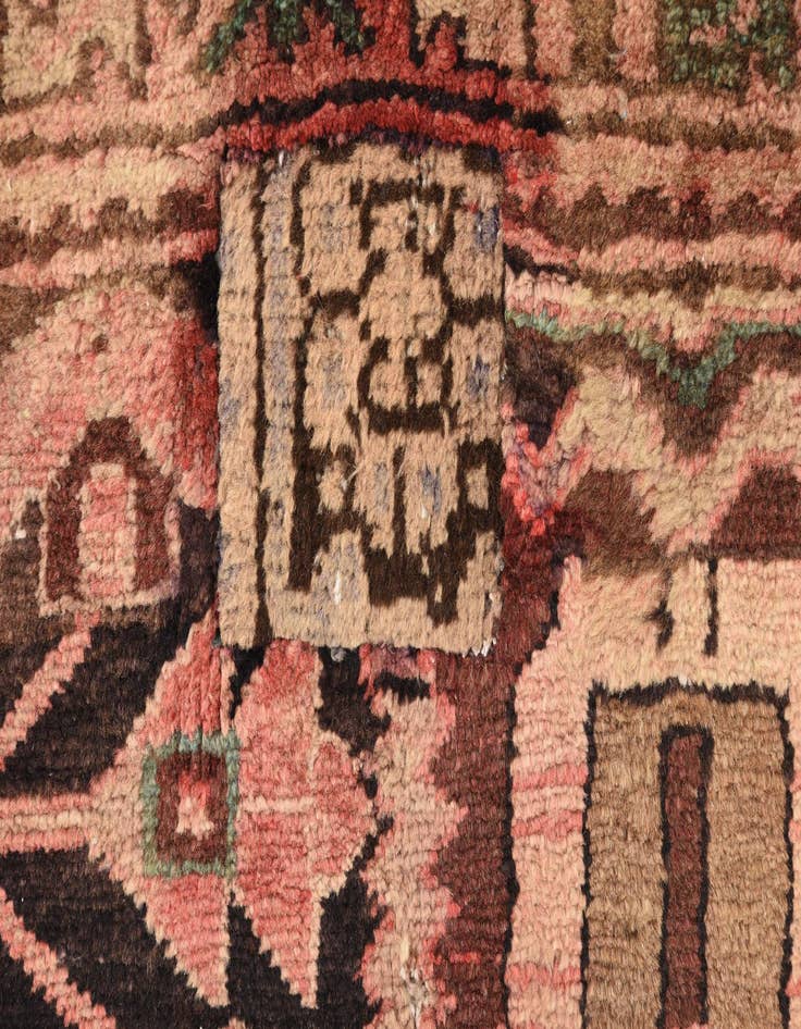 Detail image of 3' 7 x 9'  Hand Knotted Hamedan Persian Wool Runner Rug