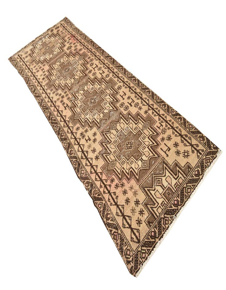 Detail image of 3' 3 x 10'  Hand Knotted Hamedan Persian Wool Runner Rug