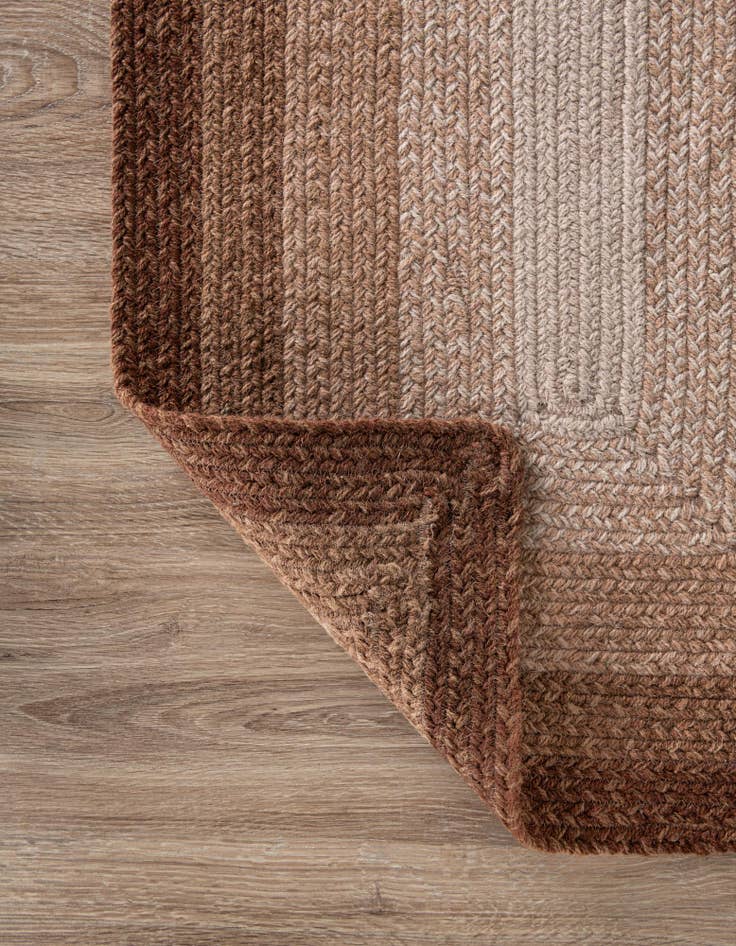 Detail image of 2' x 6' 1 Handmade Hand Braided Wool Runner Rug